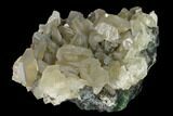 Calcite Crystal Cluster on Green Fluorite - China #142380-2